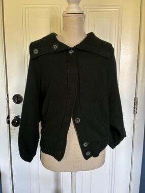 a.n.a Deep Green Textured Knit Top